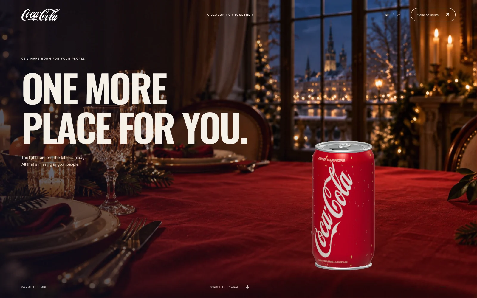 The can on a festive table in the final chapter