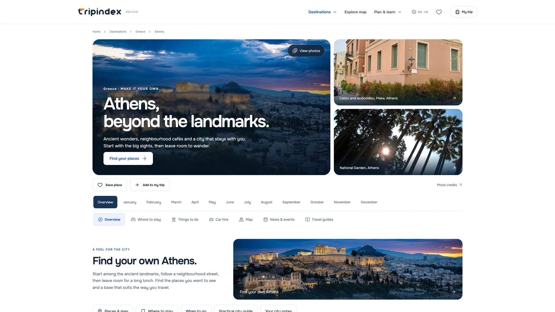 The Athens city guide with photography and topic navigation