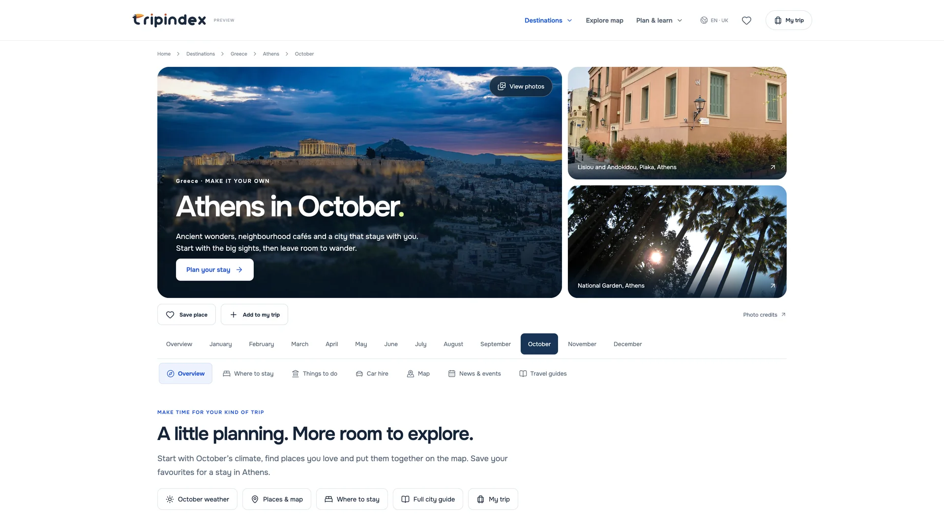 The Athens in October guide with seasonal planning information