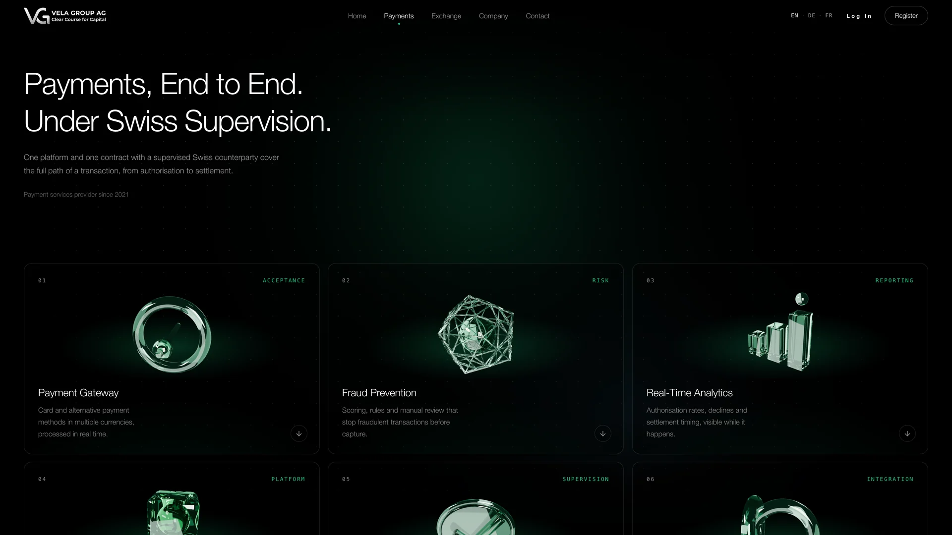 Service pages extend the visual language into the details.